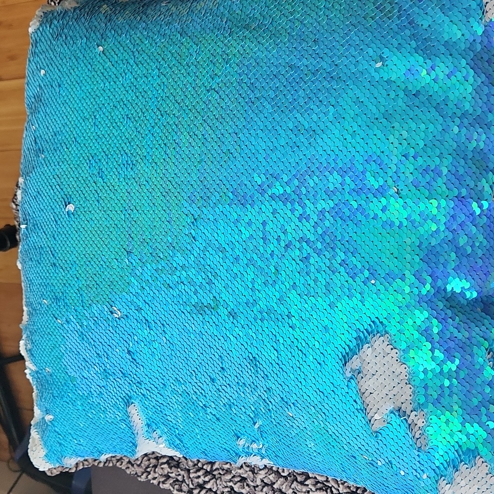 Reversible sequin pillow